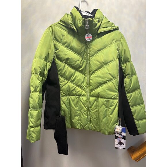 Zero Xposur Womens Insulated Green & Black Puffer Jacket With Hood xl - Picture 1 of 9